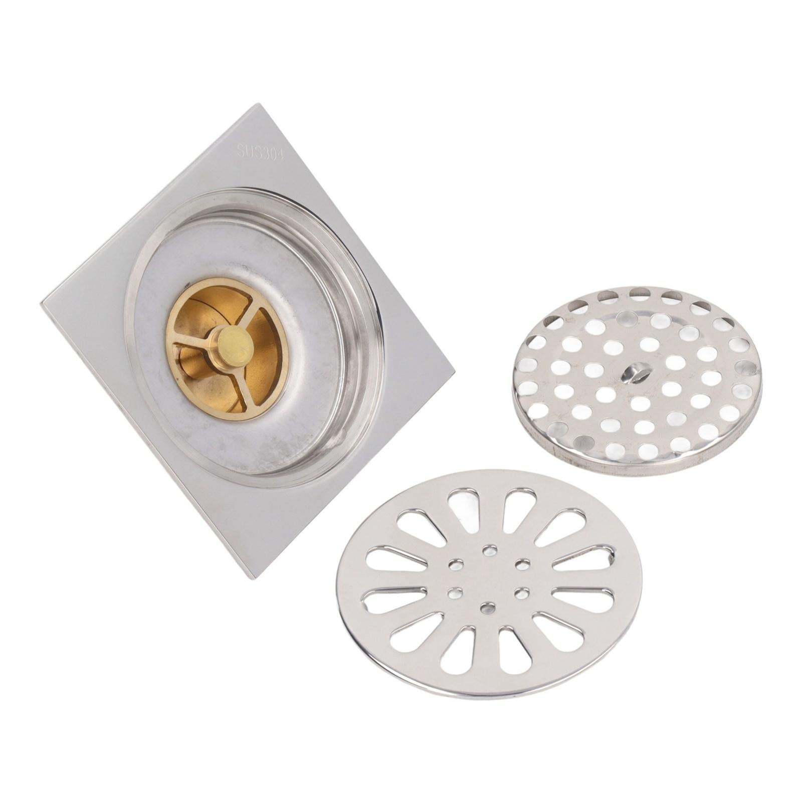 Drain de plancher désodorisant en cuivre électrolytique en acier inoxydable pour salle de bain