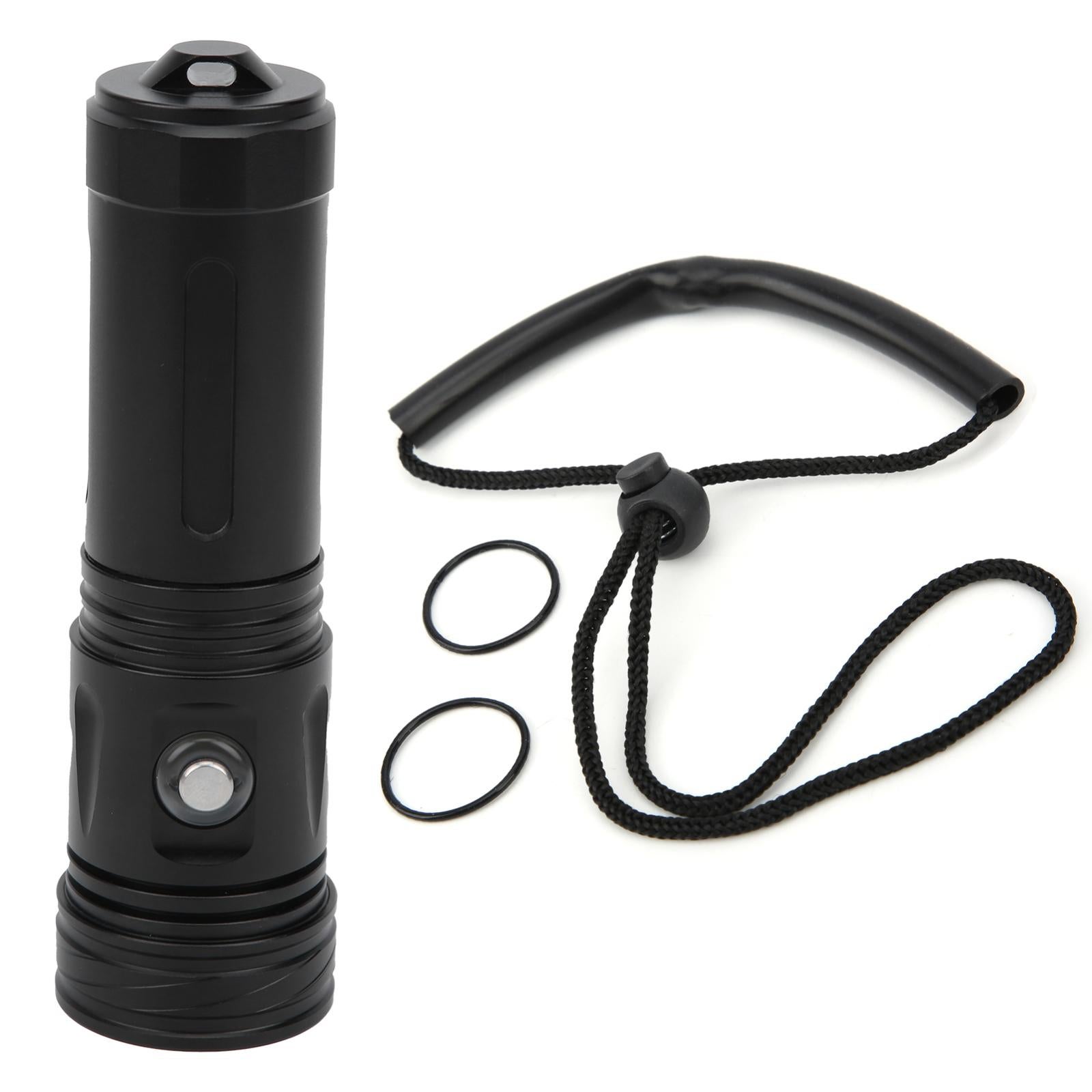 Linterna De Buceo 5000 LM Impermeable IPX8 - 100 Metros Profundidad, Interruptor Magnético, Aluminio De Aviación - Para Buceo, Pesca O Camping
