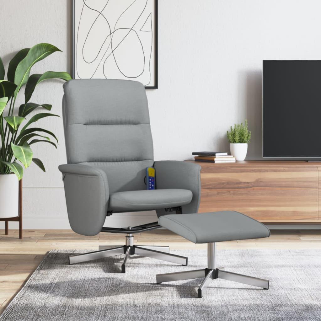 Fauteuil Inclinable De Massage électrique Gris Foncé Velours