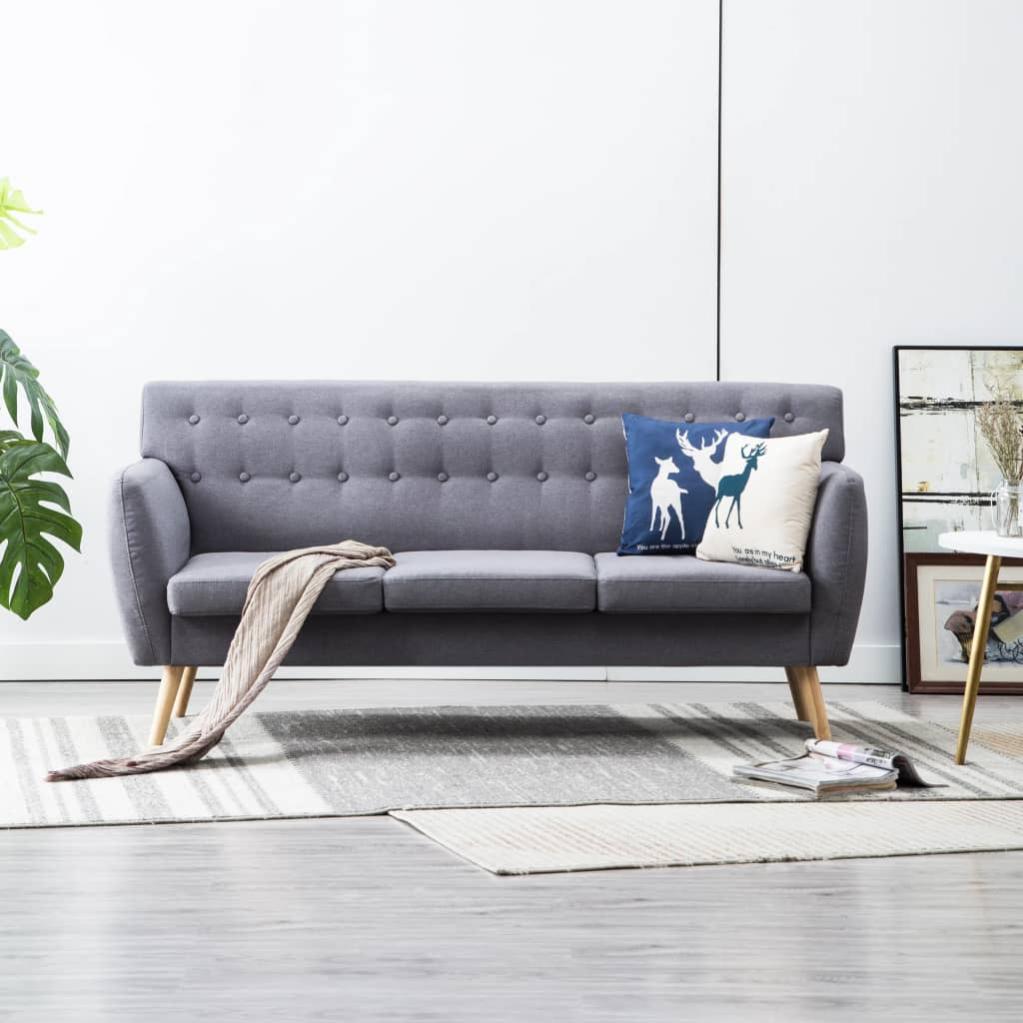 Canapé 3 Places Yaheetech – Moderne – Tissu Gris Foncé/clair/noir – Avec Coussins – Neuf