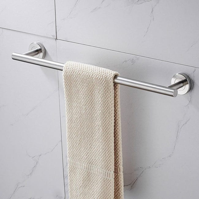 Porta Asciugamani Adesivo Per Bagno | Acciaio Inox 304 Senza Fori | 23 Cm | Forte Adesivo Per Piastrelle - Foto 4