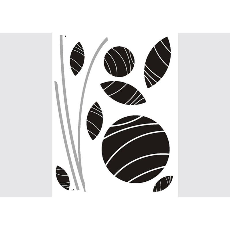 Autocollant Interrupteur Motif Feuilles Abstraites - Dimensions 80x80 Mm, Vinyle Plastifié, Résistant Aux Intempéries - Fabriqué En France