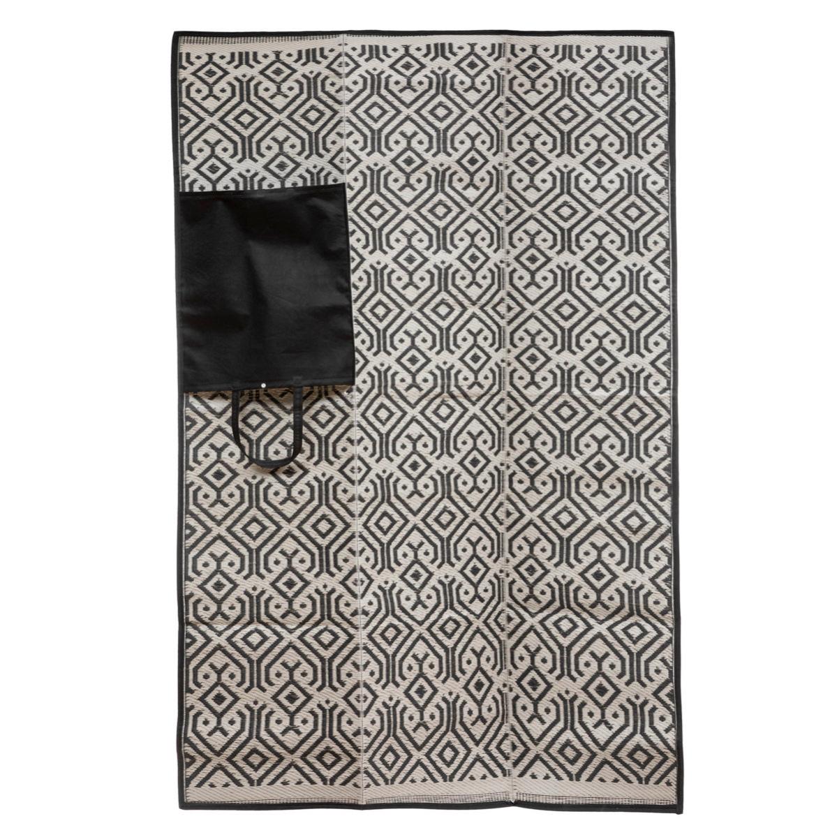 Tapis pure laine à franges JITNEY GEO 160x230 cm | Leroy Merlin