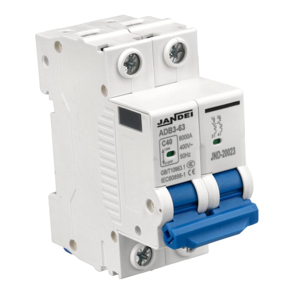 Interrupteur Magnétothermique MU Série – 2P, 40A, Courbe C, 6KA – Pour Installation électrique Sécurisée