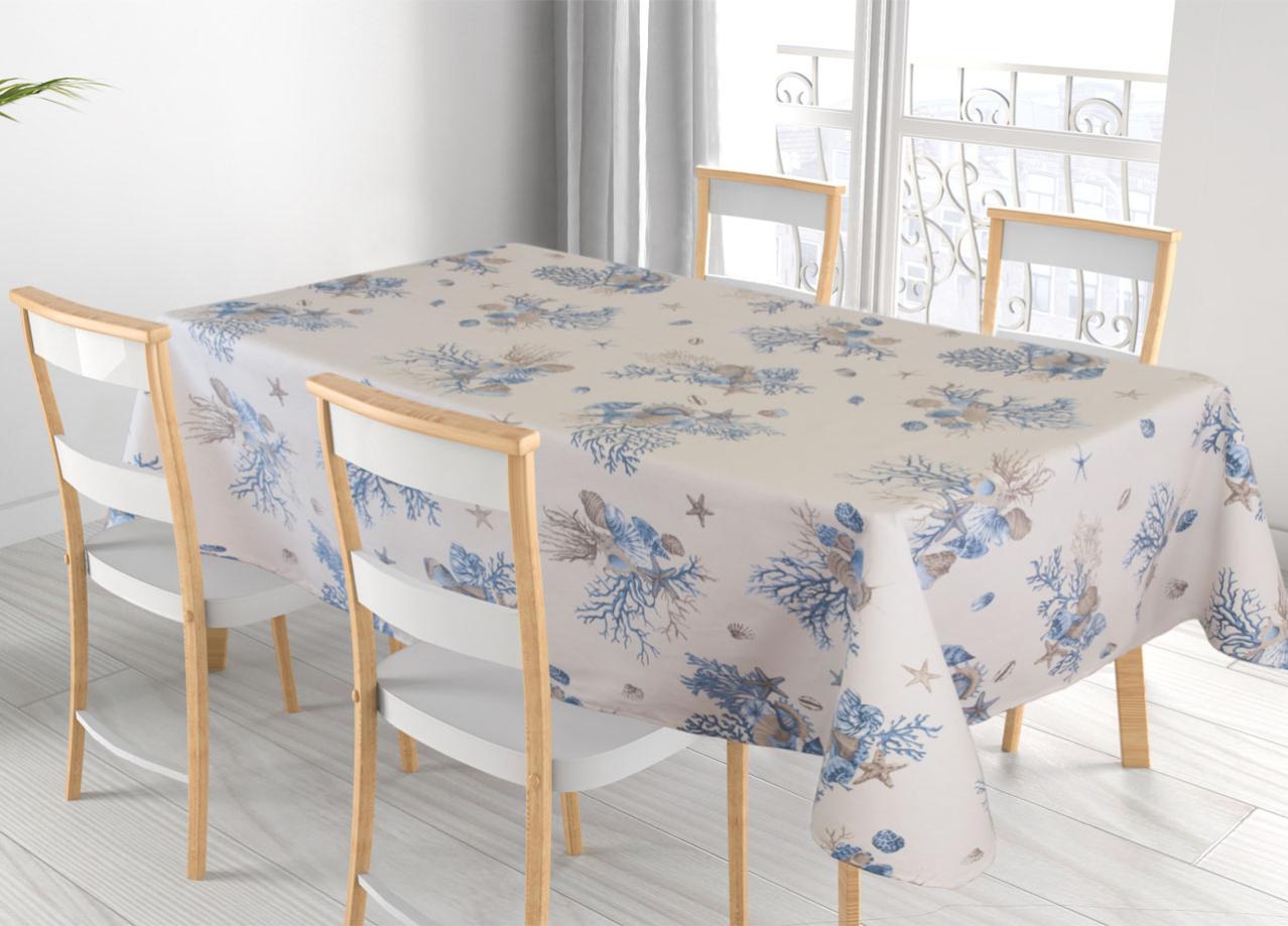 Tovaglia Copritavolo Capitancasa Modello Rain – 180x180 Cm, Blu, Jacquard In Ciniglia, Made In Italy