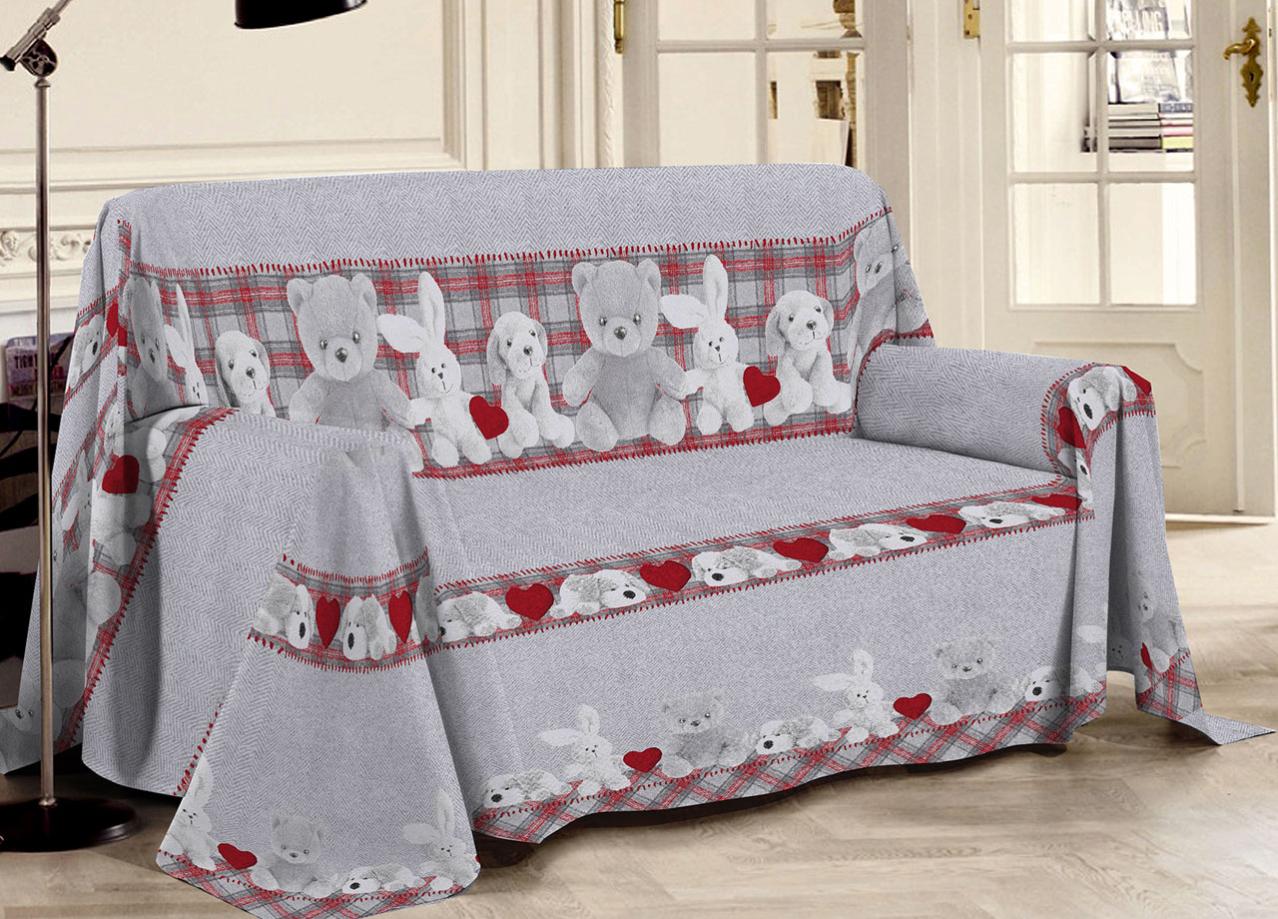 Telo Arredo 100% Cotone Made In Italy - Copridivano Copriletto Fantasia Volare Azzurro - Foto 10