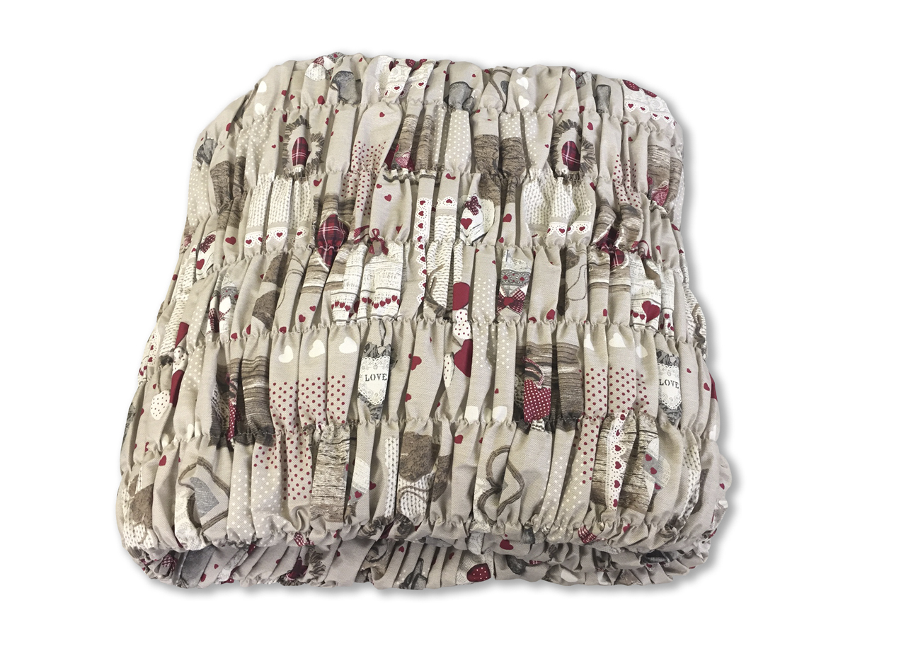 Copridivano Angolare Universale Arricciato Capitancasa | 100% Cotone Made In Italy | Colore Rosa Antico | Per Divani Da 350 A 650 Cm (profondità Max 65 Cm)