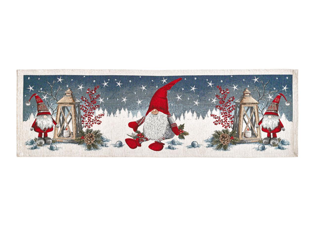 BIANCHERIAWEB Runner Da Tavolo Natalizio Gobelin, Paesaggio Invernale, 40x100 Cm, Made In Italy, 50% Cotone - 3