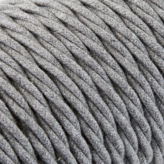 Câble Electrique Gris en Textile Torsadé 3x0 75mm² Fil Electrique