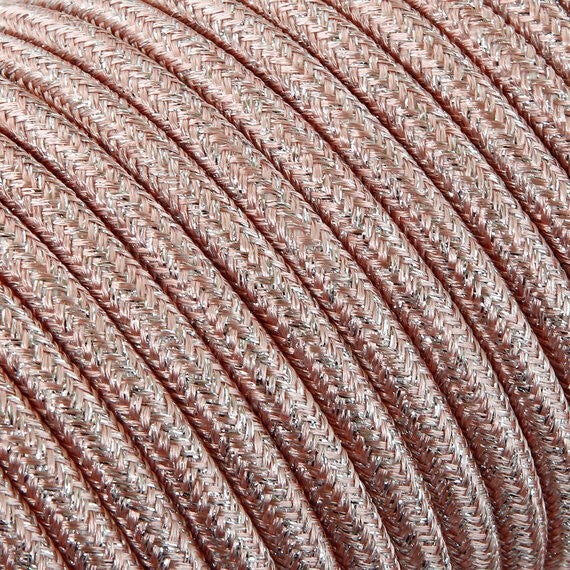 Fil Électrique Tissu Rose Brillant 2x0 75mm² Câble Électrique Textile