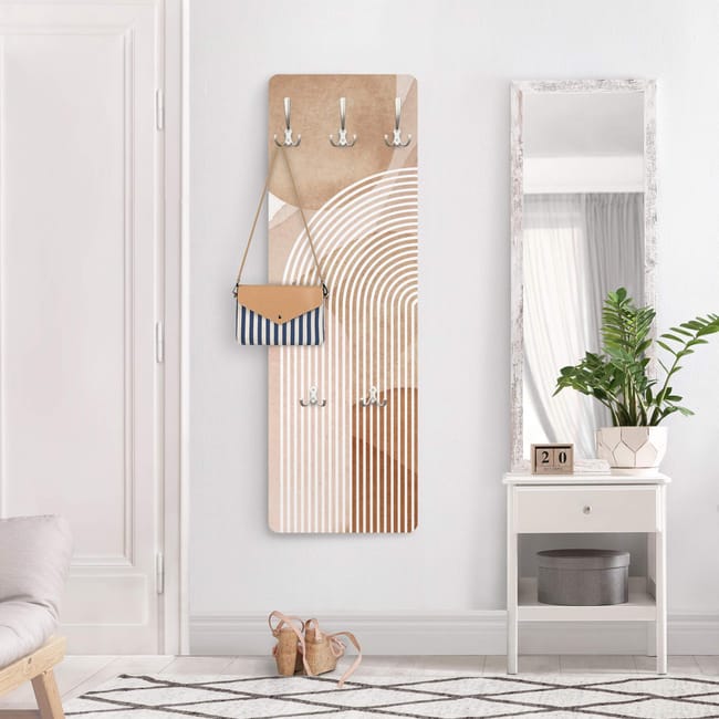 Perchero de pared motivo percha de pared madera perchero recibidor crema beige pintura 1698 dormitorio habitacion juvenil 119 x 39 cm Leroy Merlin