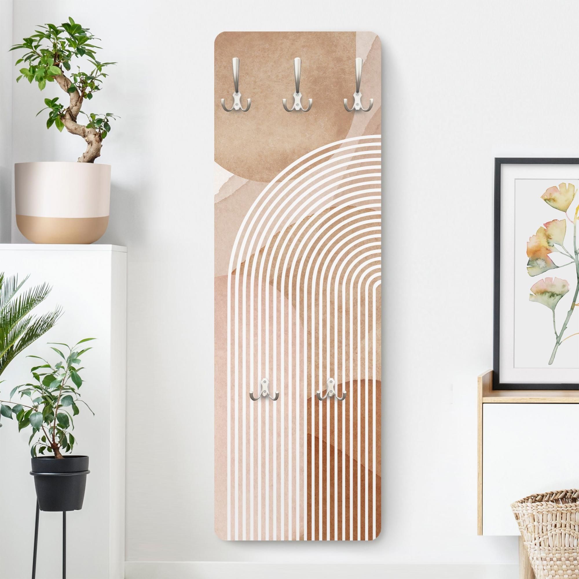 Perchero de pared motivo percha de pared madera perchero recibidor crema beige pintura 1698 dormitorio habitacion juvenil 119 x 39 cm Leroy Merlin