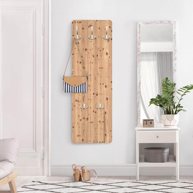 Porte manteau mural motif patere murale bois portemanteau moderne marron bois 675 entree 119 x 39 cm