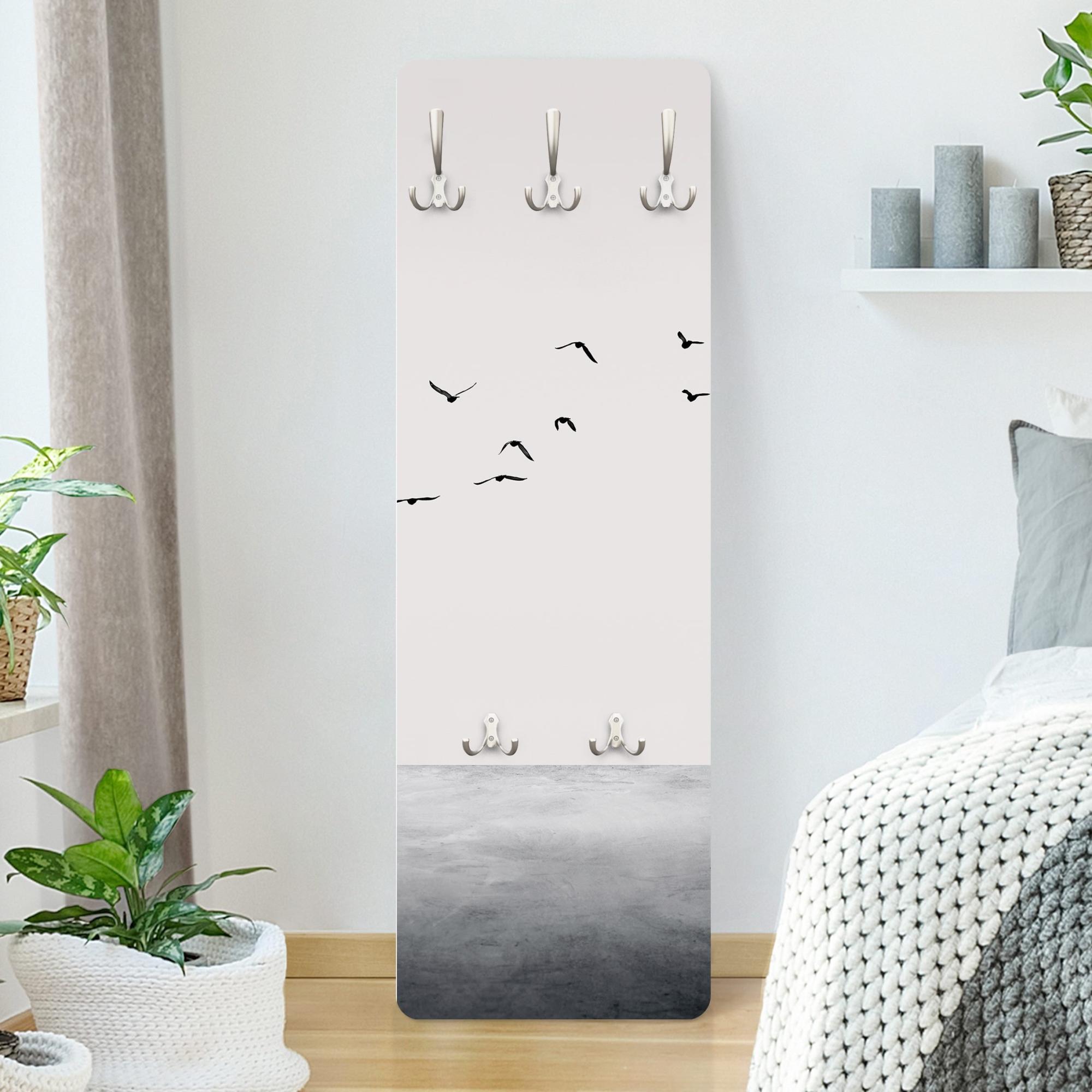 Appendiabiti da parete con pomelli in legno struttura in metallo bianco
