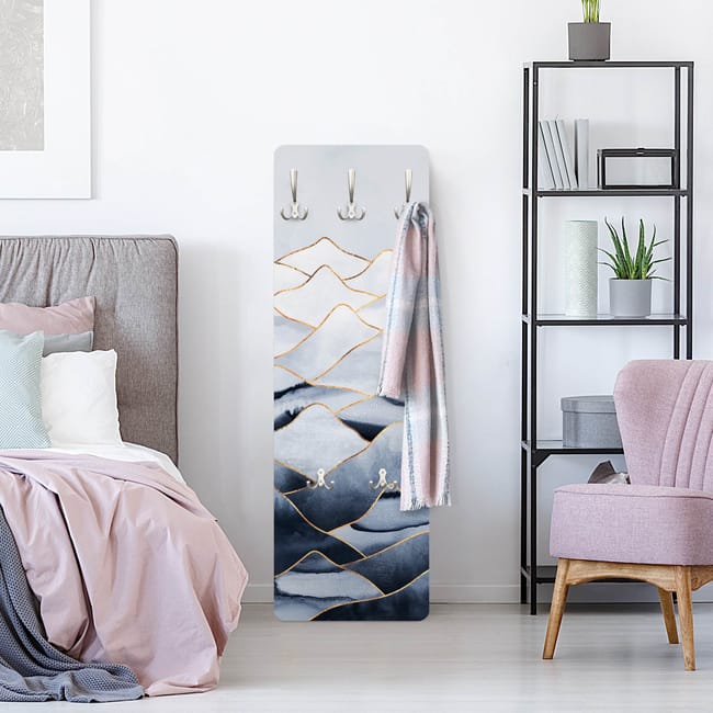 Perchero de pared motivo percha de pared madera perchero recibidor colgador de pared moderno blanco pintura 1649 dormitorio 119 x 39 cm Leroy Merlin