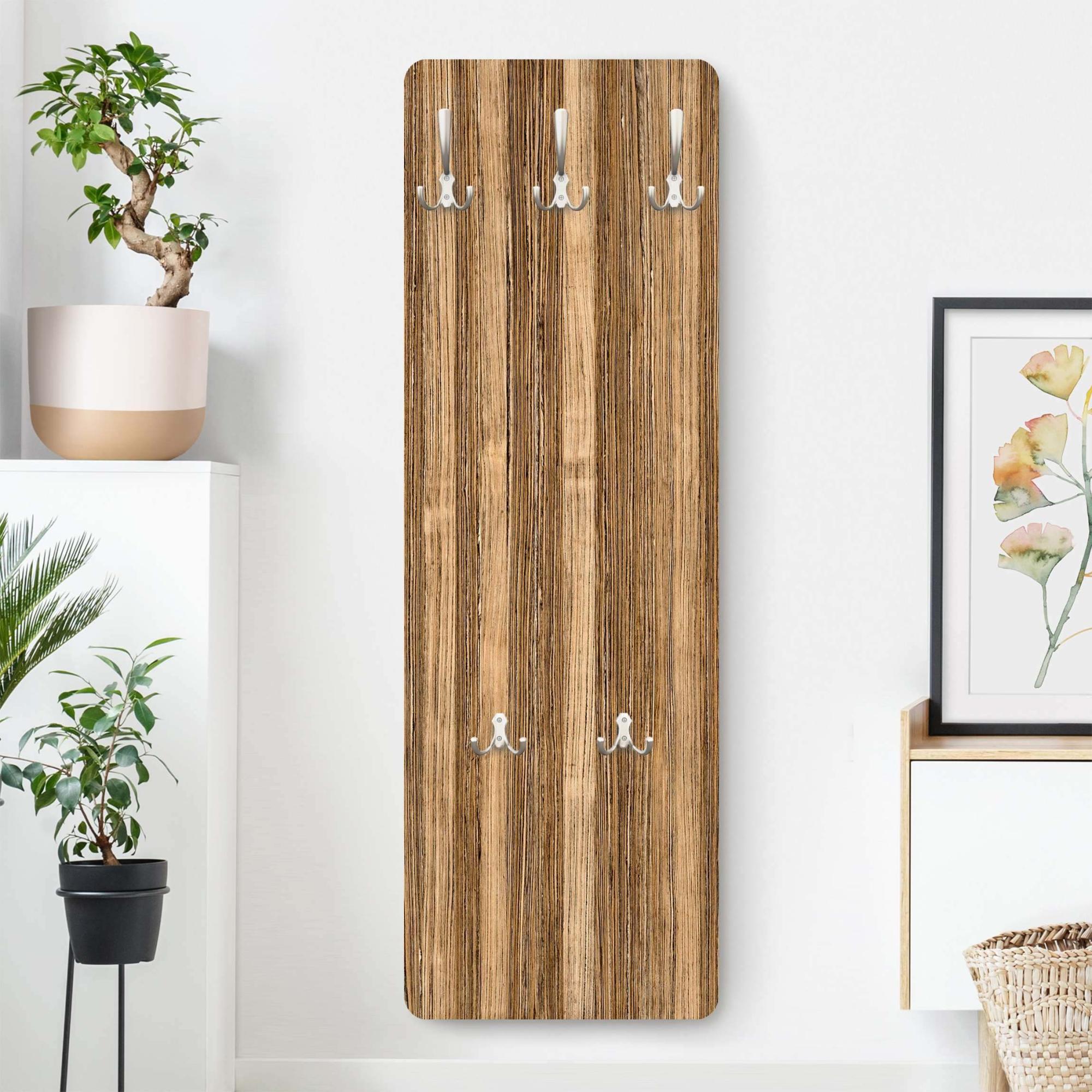 Perchero de pared motivo percha de pared madera perchero recibidor colgador de pared moderno marron madera 667 entrada 119 x 39 cm Leroy Merlin