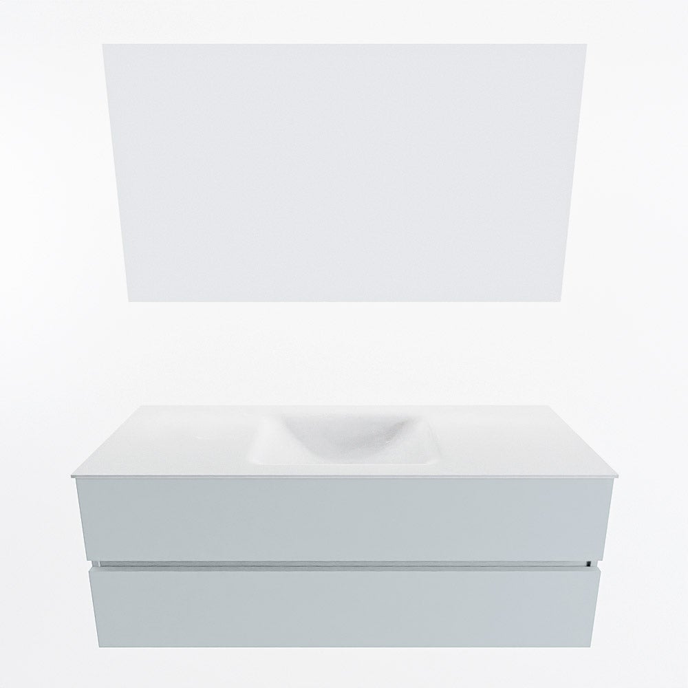 VICA 60cm mueble de baño Clay 2 cajones. Lavabo DENIA Centro 1 orificio,  color Blanco brillo.
