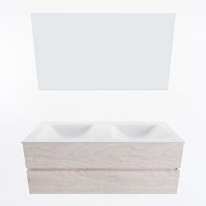 VICA 120cm mueble de baño Smag 2 cajones. Lavabo MOON Izquierda sin  orificio color Talc con