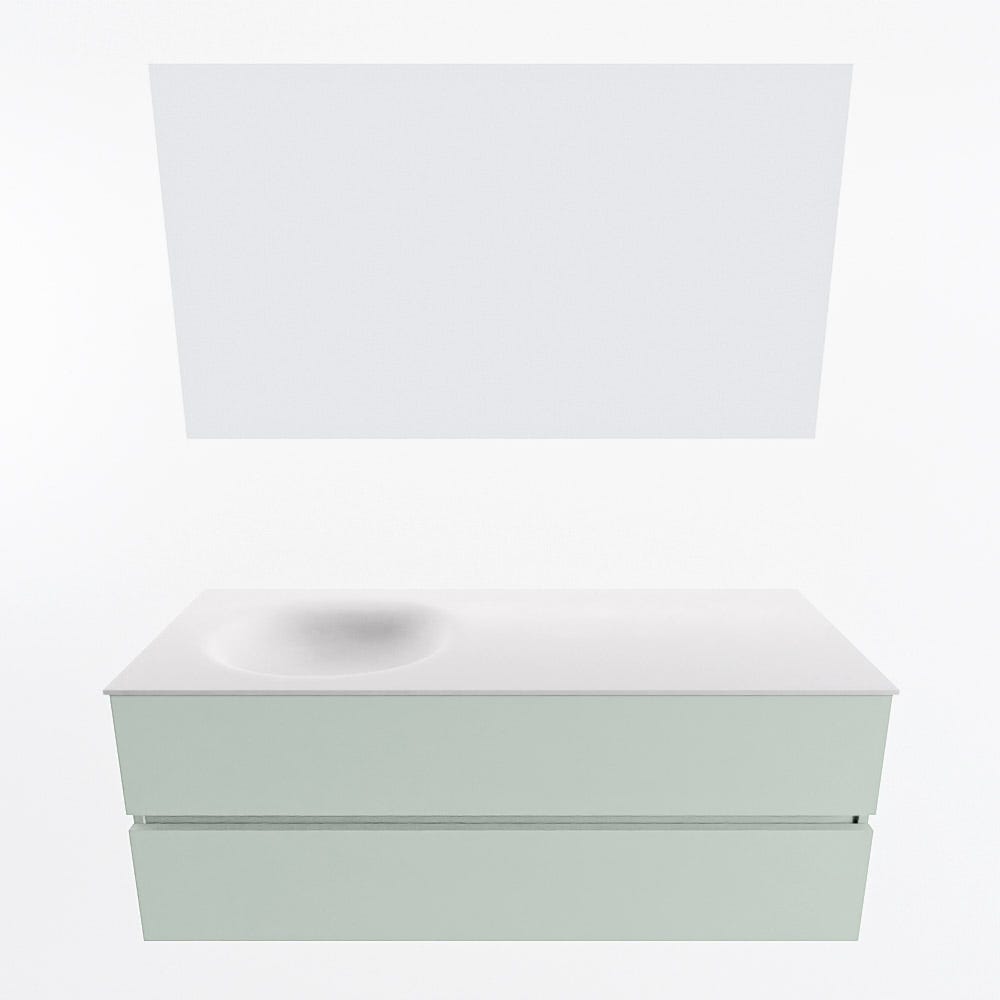 VICA 60cm mueble de baño Smag 2 cajones. Lavabo DENIA Centro 1 orificio,  color Blanco brillo.