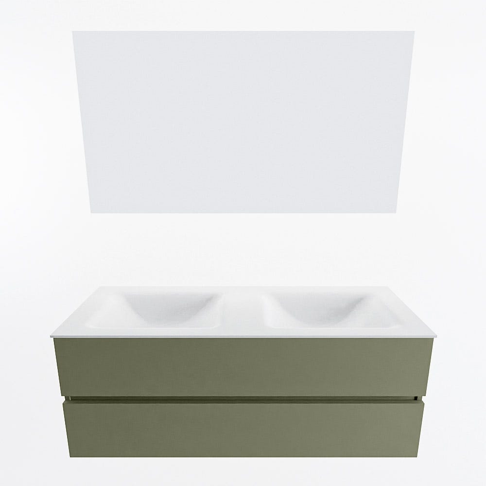 VICA 60cm mueble de baño Smag 2 cajones. Lavabo DENIA Centro 1 orificio,  color Blanco brillo.