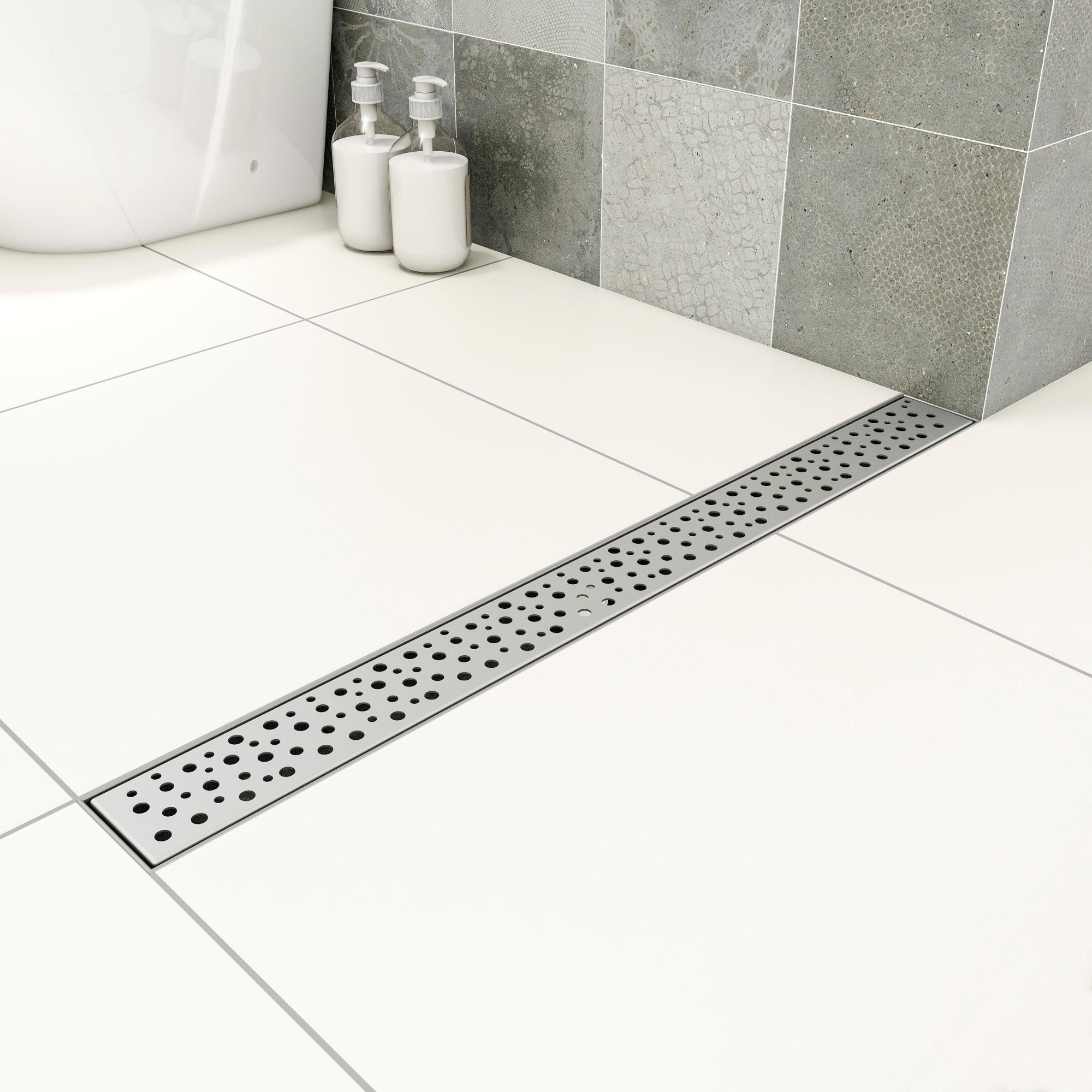 Mendler Canaletta Scarico Doccia HWC-D95c Acciaio Inox 15x15 Cm – Regolabile E Facile Da Pulire