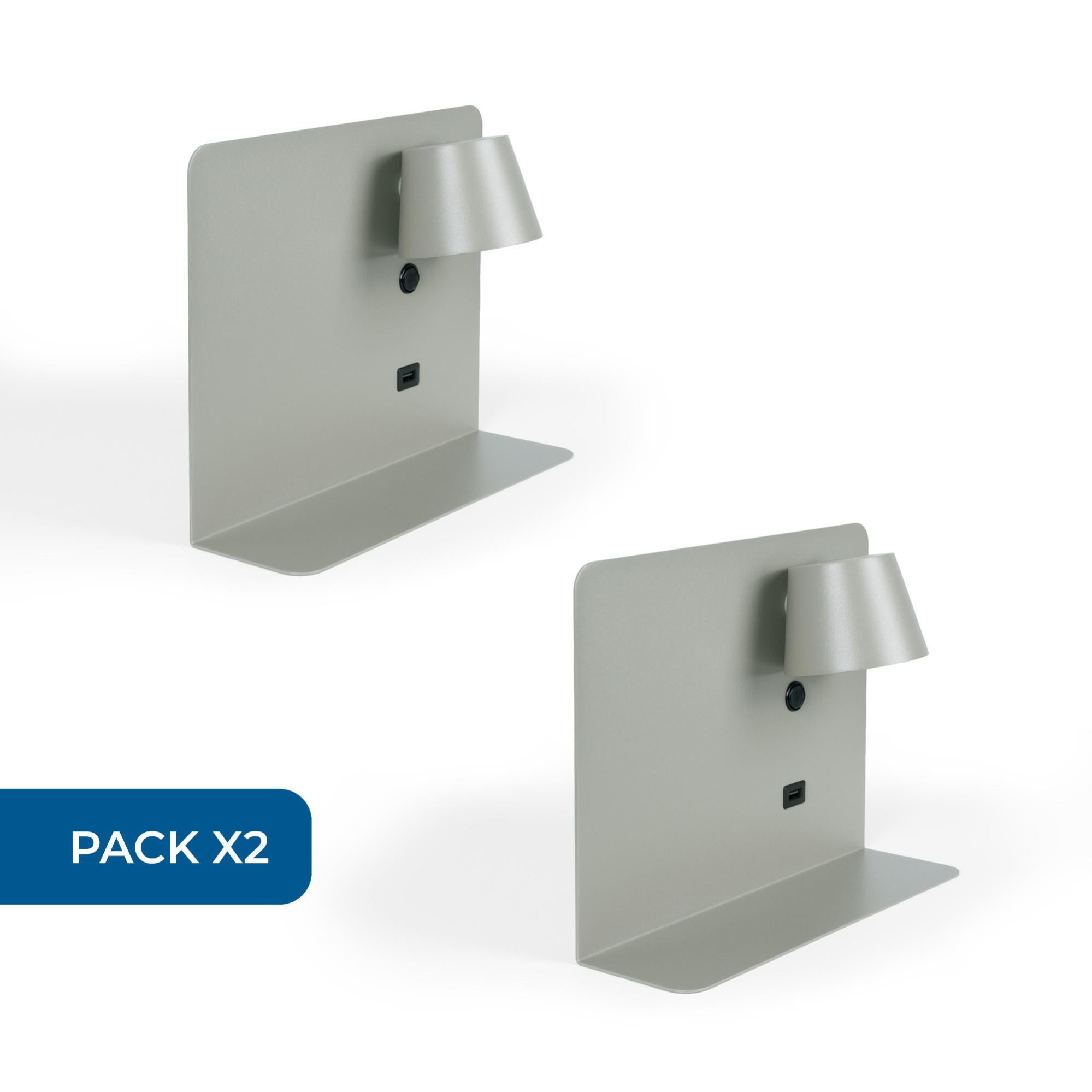B·LED BARCELONA – Lampada Da Lettura A Parete Con USB BASKOP, 6W, Design Verticale E Testa Orientabile