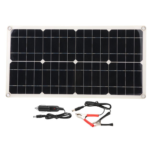 Kit de panel solar flexible de cristal único, panel solar de 25w