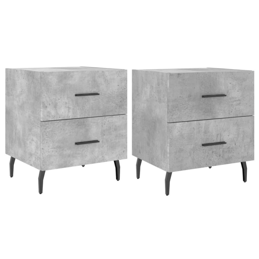 Vidaxl Comodini Grigio Sonoma 2 Pz 38x35x56 Cm In Legno Multistrato - Design Classico E Pratico - Soluzione Di Stoccaggio Efficiente