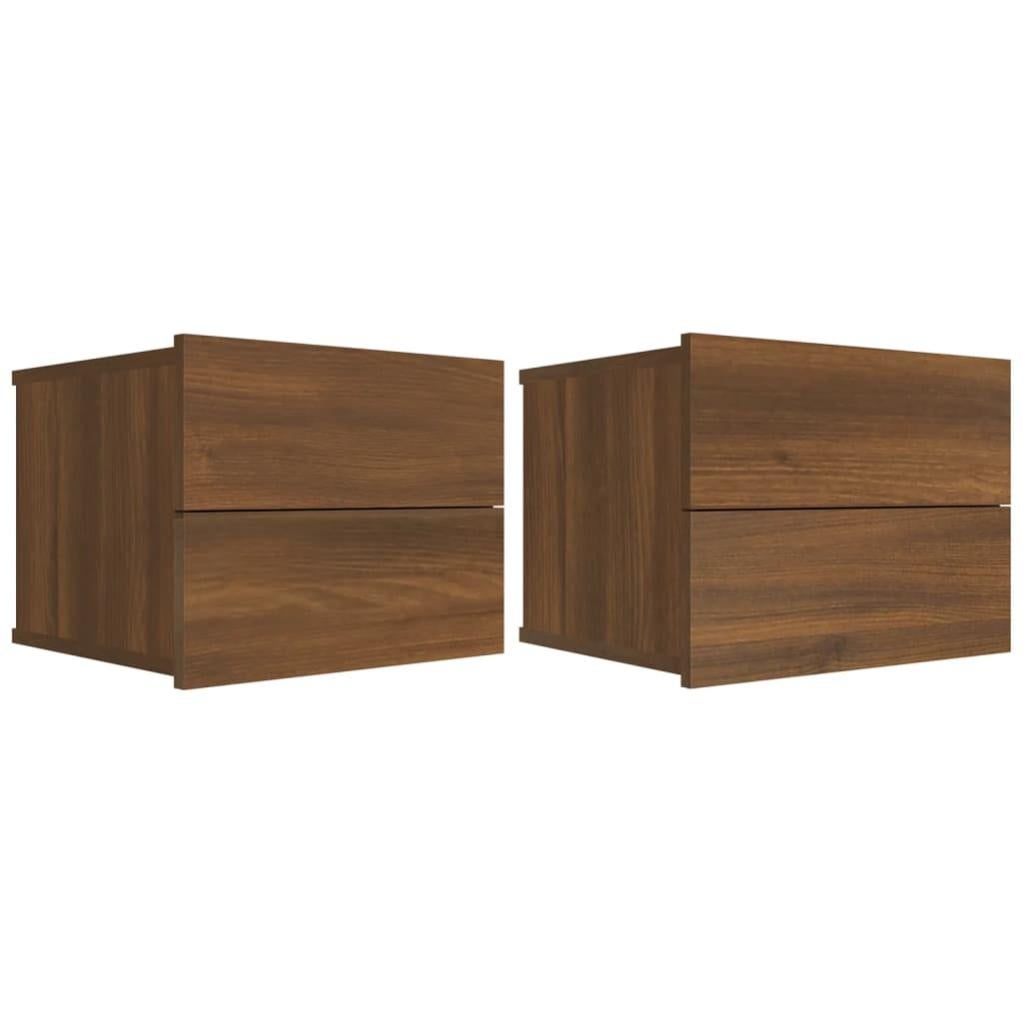 Lot De 2 Tables De Chevet – Chêne Marron, 32x42x80cm, Bois D'ingénierie