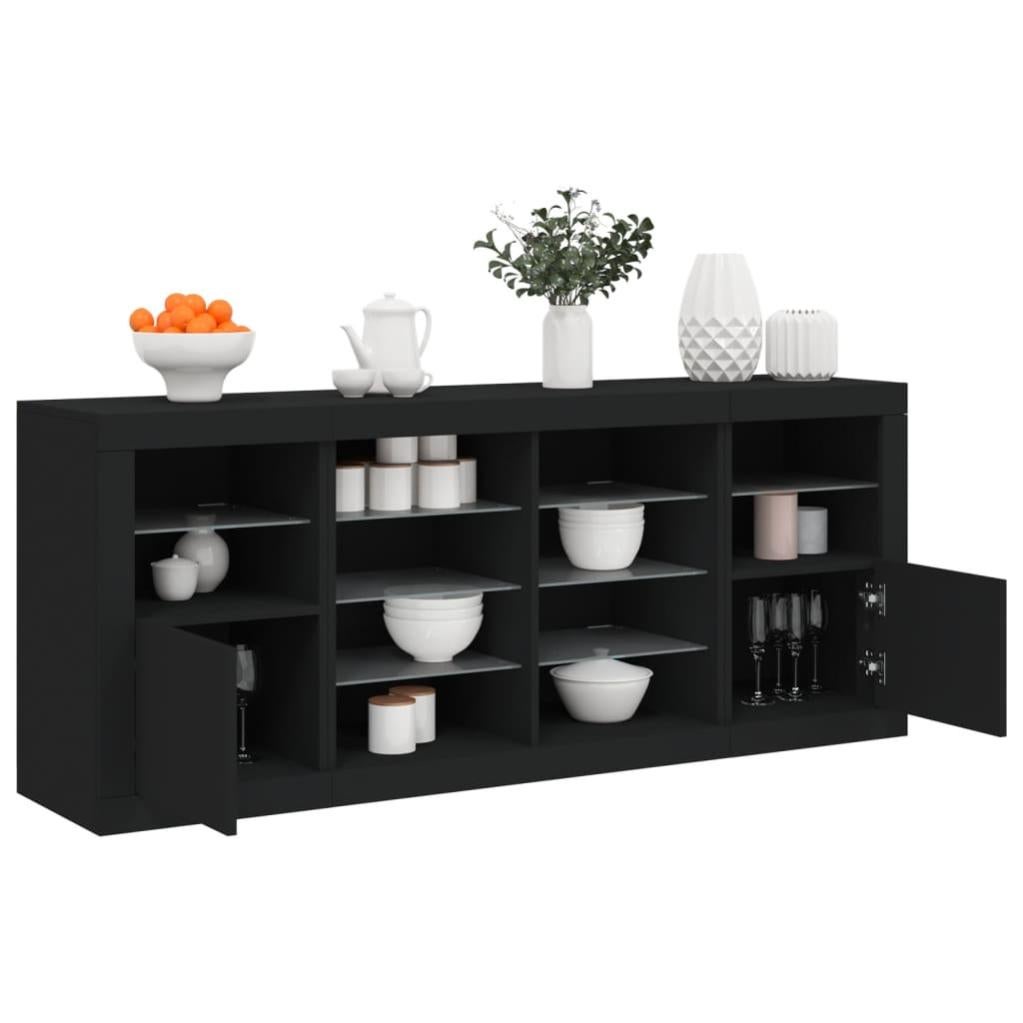 Credenza Buffet In Legno 140 Cm – 4 Ante, Stile Fattoria, Con Ripiani Regolabili Per Soggiorno E Cucina