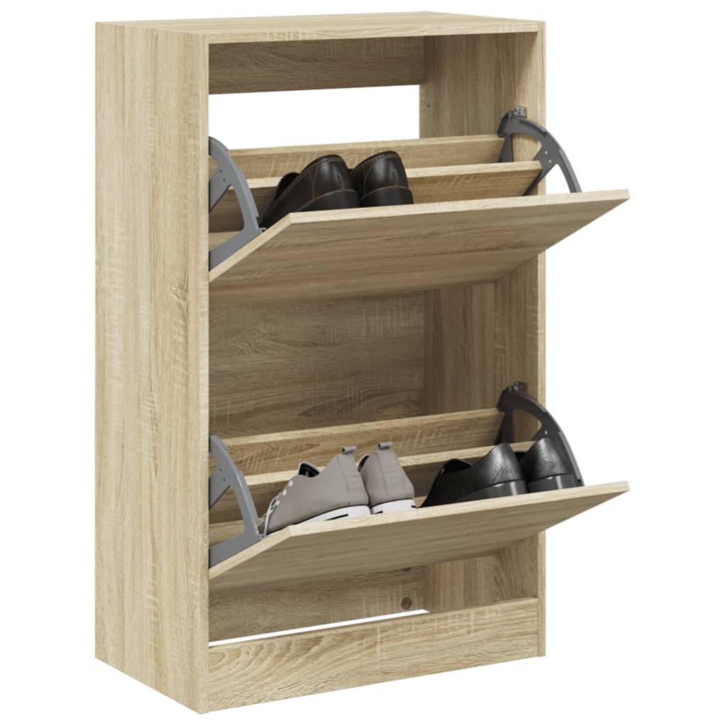 Scarpiera | Mobile Porta Scarpe Bianco Lucido 30x35x105 cm in Legno