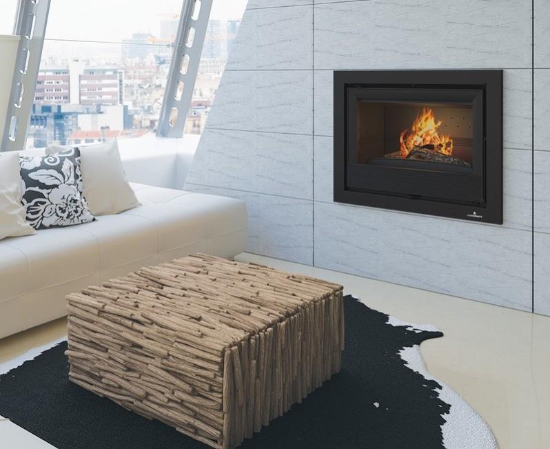 Insert cheminée à bois Holguin avec turbine 19 kW + 2 bouches recuperateur Prise d