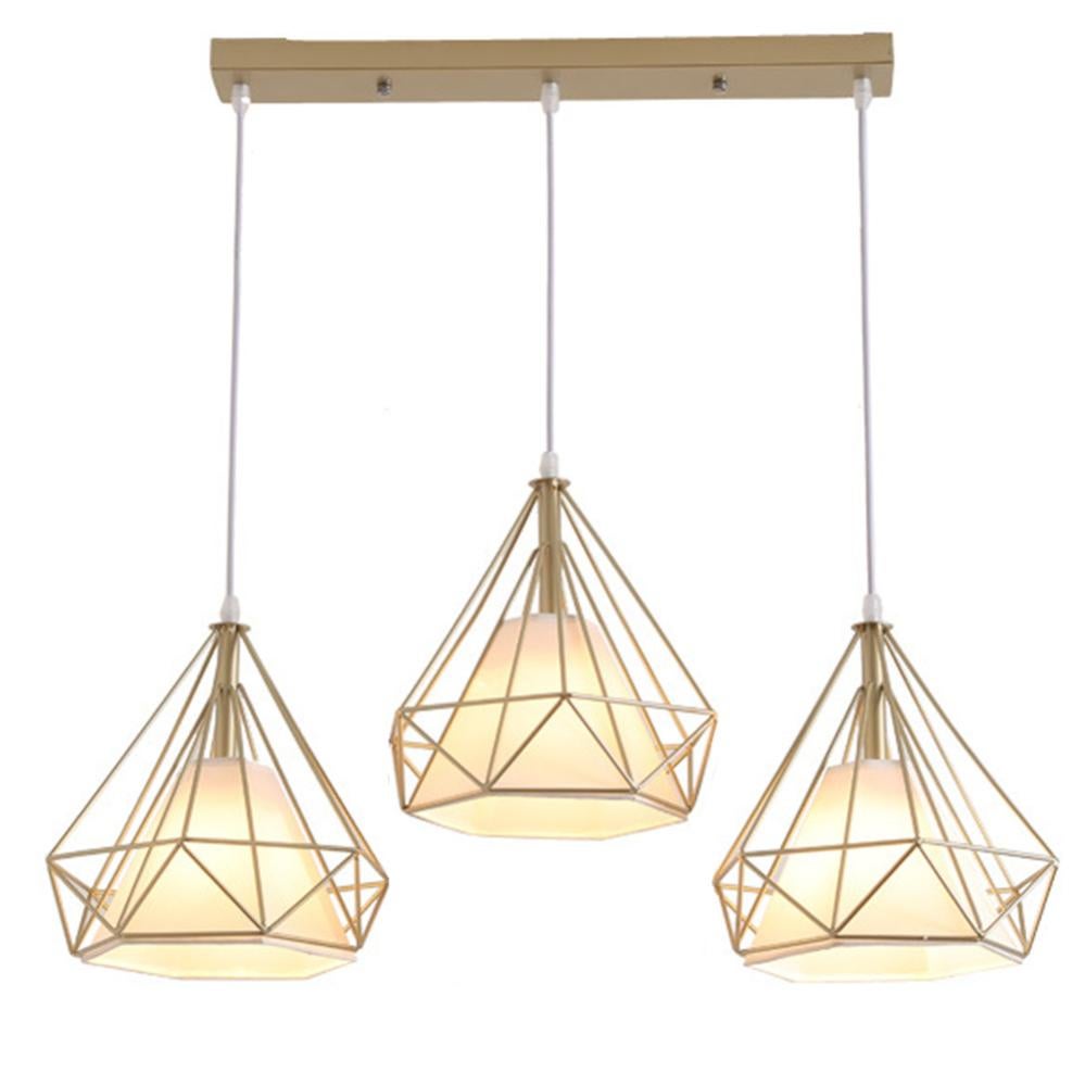 EXBON Lustre Suspension Forme Diamant Abat-jour Métal 25cm Luminaire
