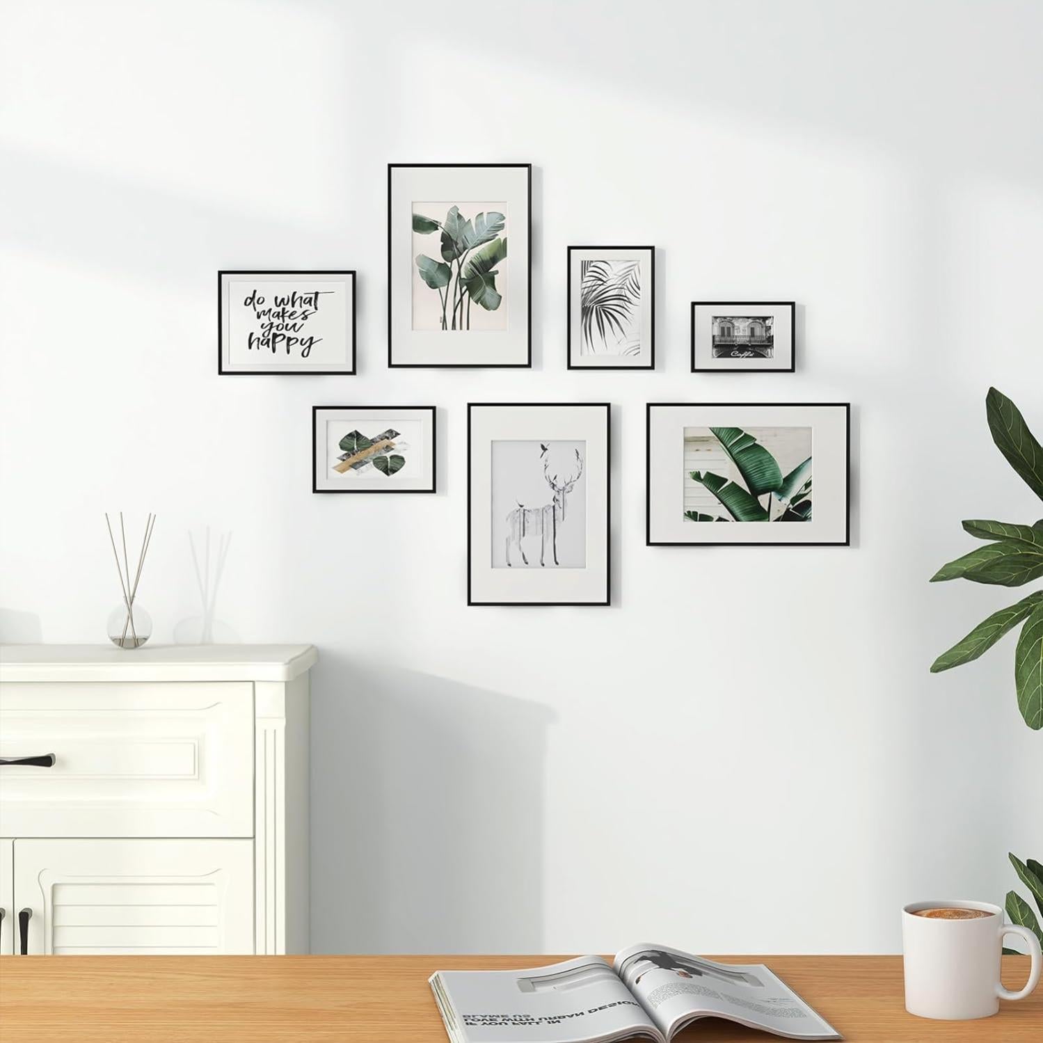 Lot de 3 Cadre Photo 20x30cm, Cadre Décoration Murales en aluminium， Noir - 2