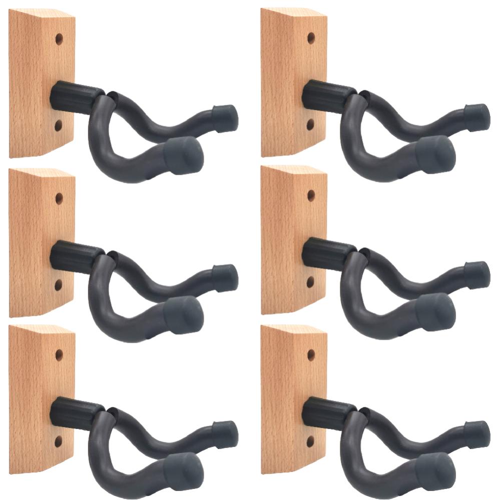 Lot De 2 Crochets Muraux En Métal Noir Pour Guitare - Forme Guitare, Rotation 360°, Mousse Antidérapante - Pour Guitare Acoustique, électrique, Basse, Ukulélé