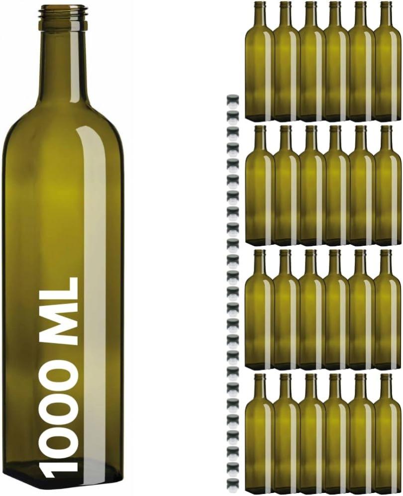 Firmadigaranzia srl FDG | 40 Bottiglie vuote Bordolese in Vetro Scuro UVAG per Vino Rosso, Bianco e Rosato con Imboccatura idonea per Tappo in Sughero, 750 ml Firmadigaranzia srl FDG | 40 Bottiglie vuote Bordolese in Vetro Scuro UVAG per Vino Rosso, Bianco e Rosato con Imboccatura idonea per Tappo in Sughero, 750 ml