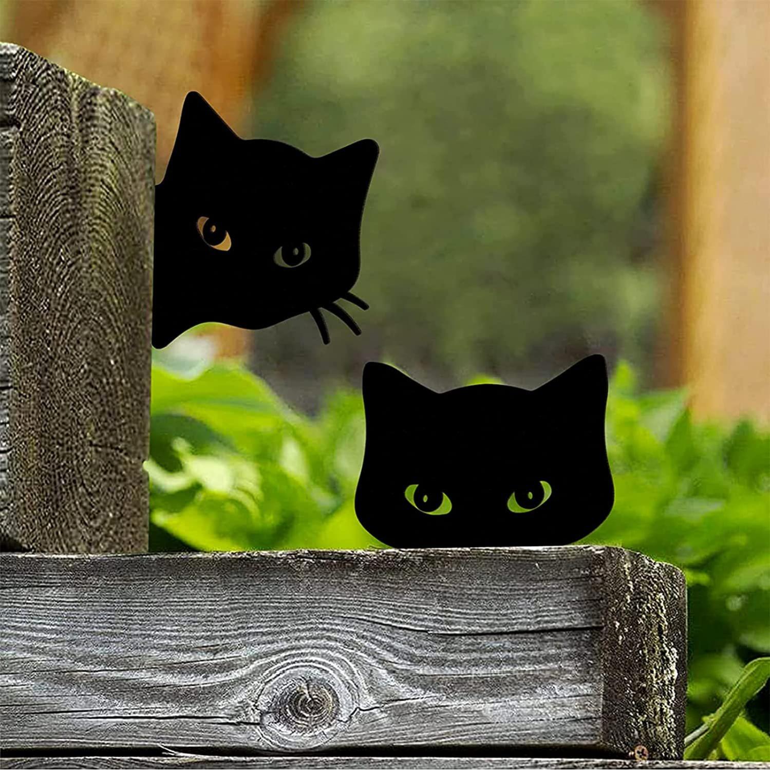 Decorazione Da Parete Gatto E Luna In Metallo - Per Interni Ed Esterni, Design Nero - Foto 4