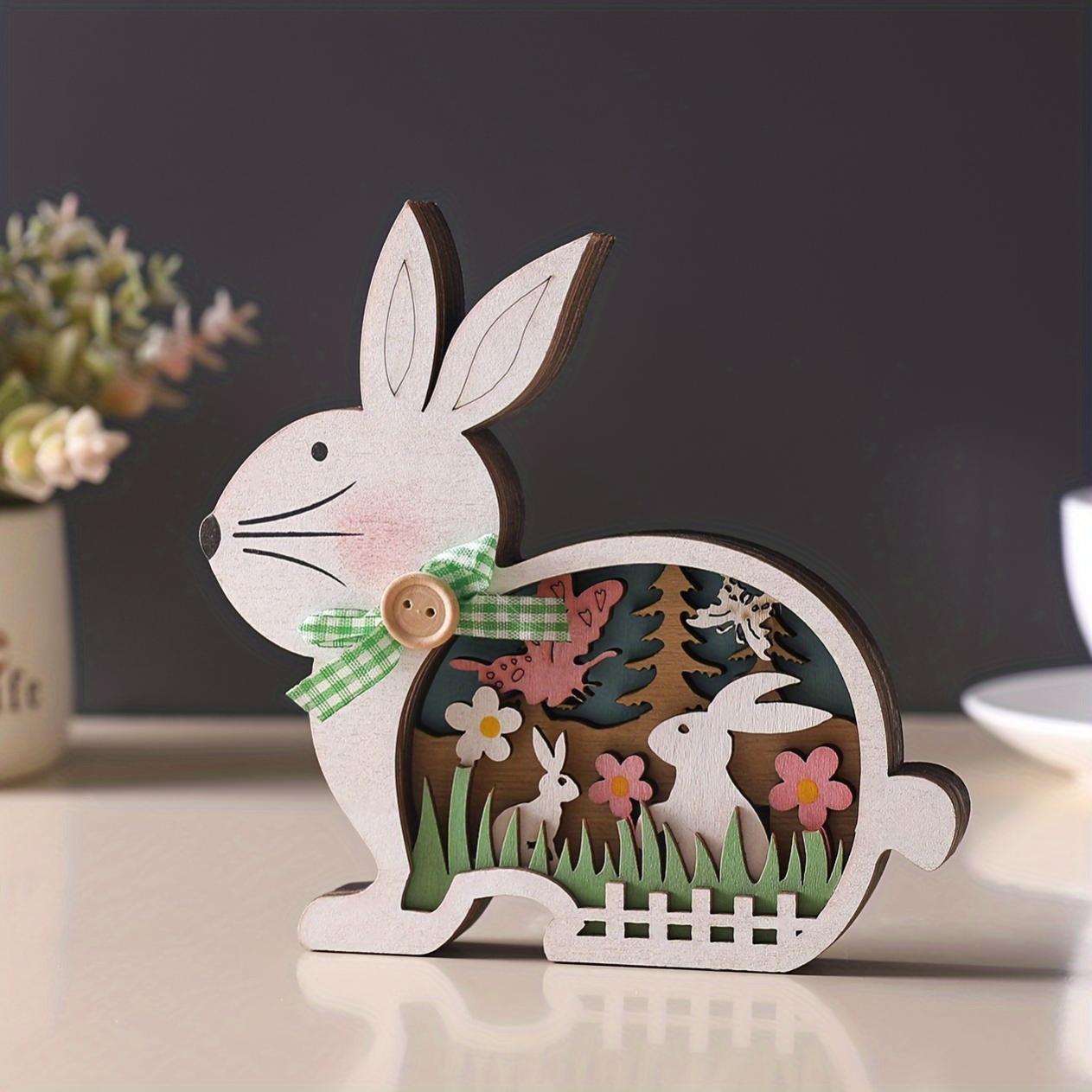 Piramide Pasquale Rudolphs In Legno, 28 Cm, Con 3 Coniglietti Colorati, Fatta A Mano In Sassonia