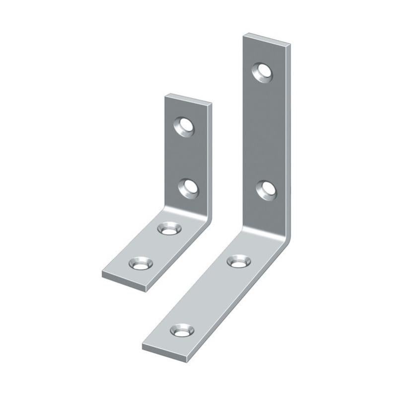 Equerre L.40mm B.10mm S.1,8mm Acier galvanisé, galvanisé jaune, étroit ...