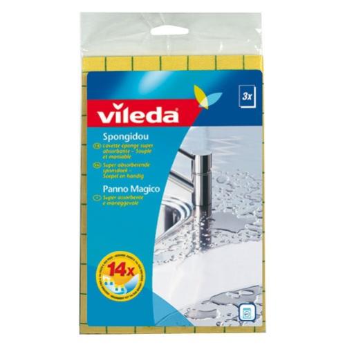 Éponges Vileda Trio Anti-Bactériennes - 3 En 1 (Récureur, Non-Tissé, Mousse) - 3 Pièces