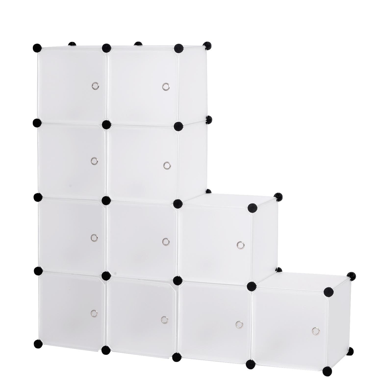 Armoire Plastique Modulaire 9 Cubes WOLTU Avec Portes - Rangement Vêtements Et Chaussures