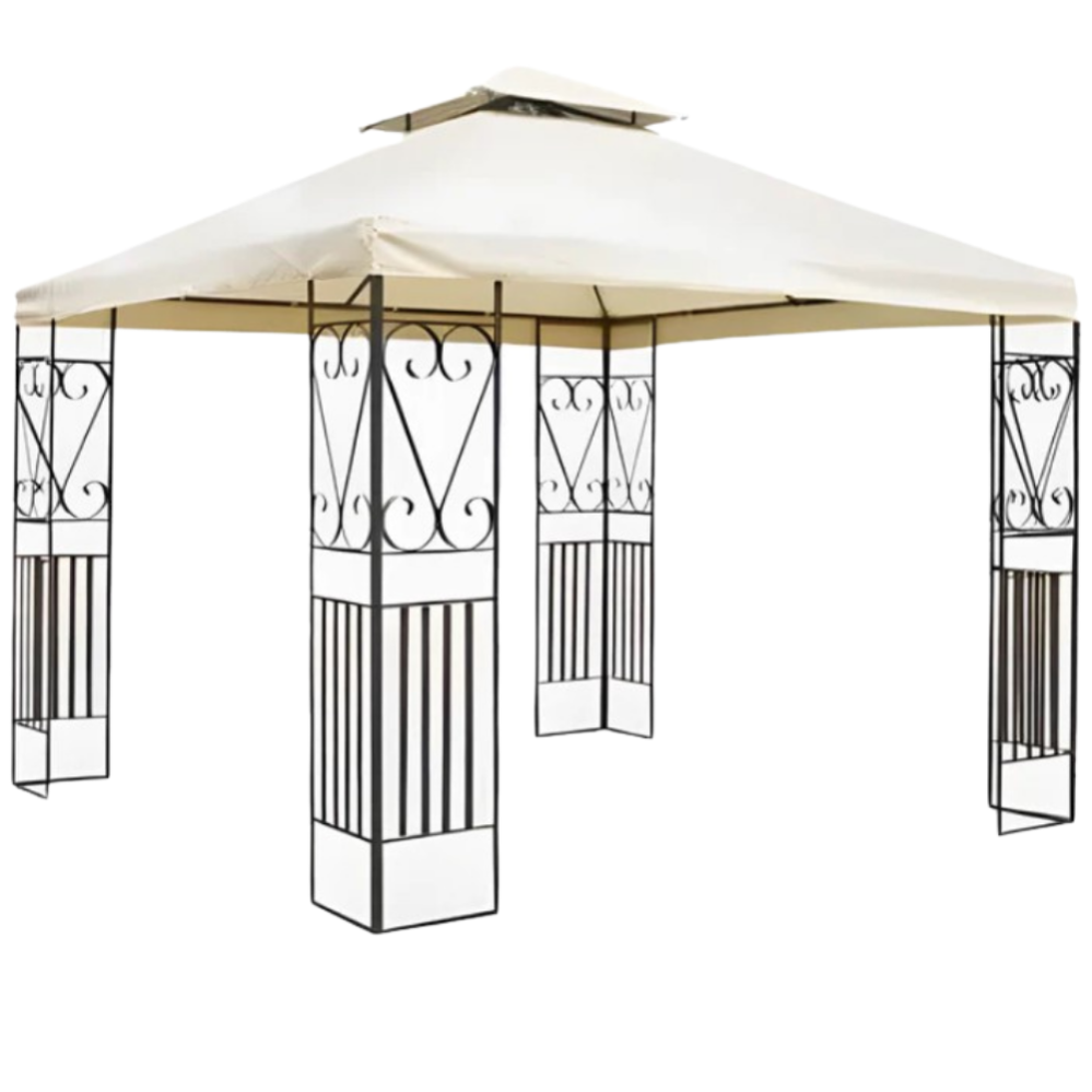 Gazebo 3x3 da Giardino Tetto in Poliestere Telo 220 g/mq Copertura da ...