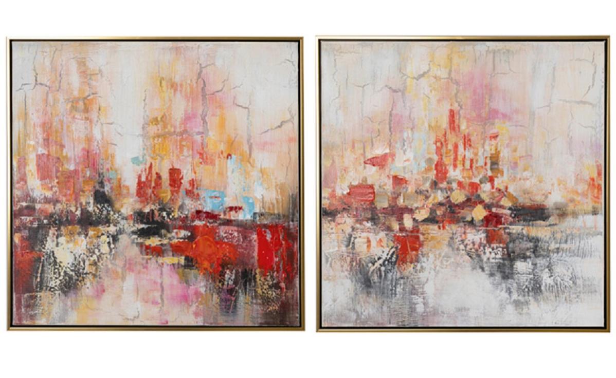 D&CASA collection Lot de 4 tableaux sur toile avec cadre intérieur en bois 40 x 50 cm, tableau New York, London, Paris et Brooklyn, impression sur toile (City D&CASA collection Lot de 4 tableaux sur toile avec cadre intérieur en bois 40 x 50 cm, tableau New York, London, Paris et Brooklyn, impression sur toile (City