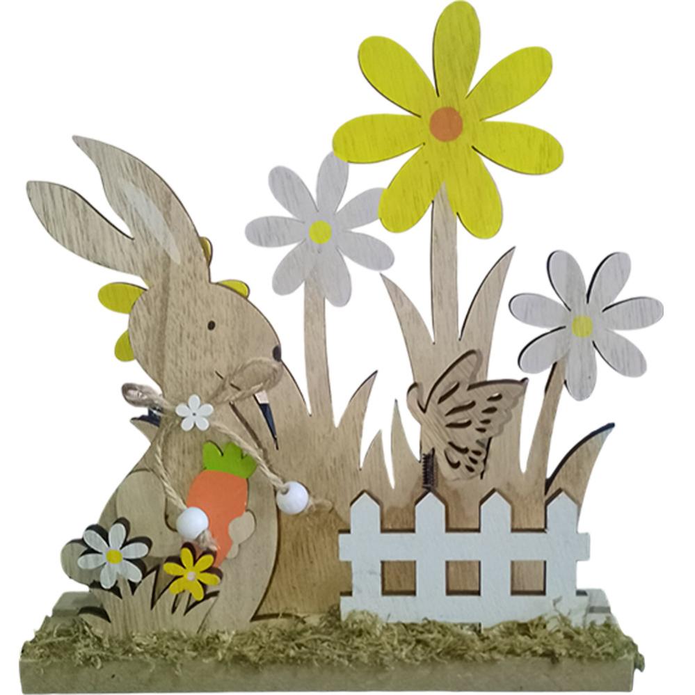 Decorazioni Pasquali In Legno 18 Pezzi - Coniglietti Da Appendere - Per Casa E Bouquet