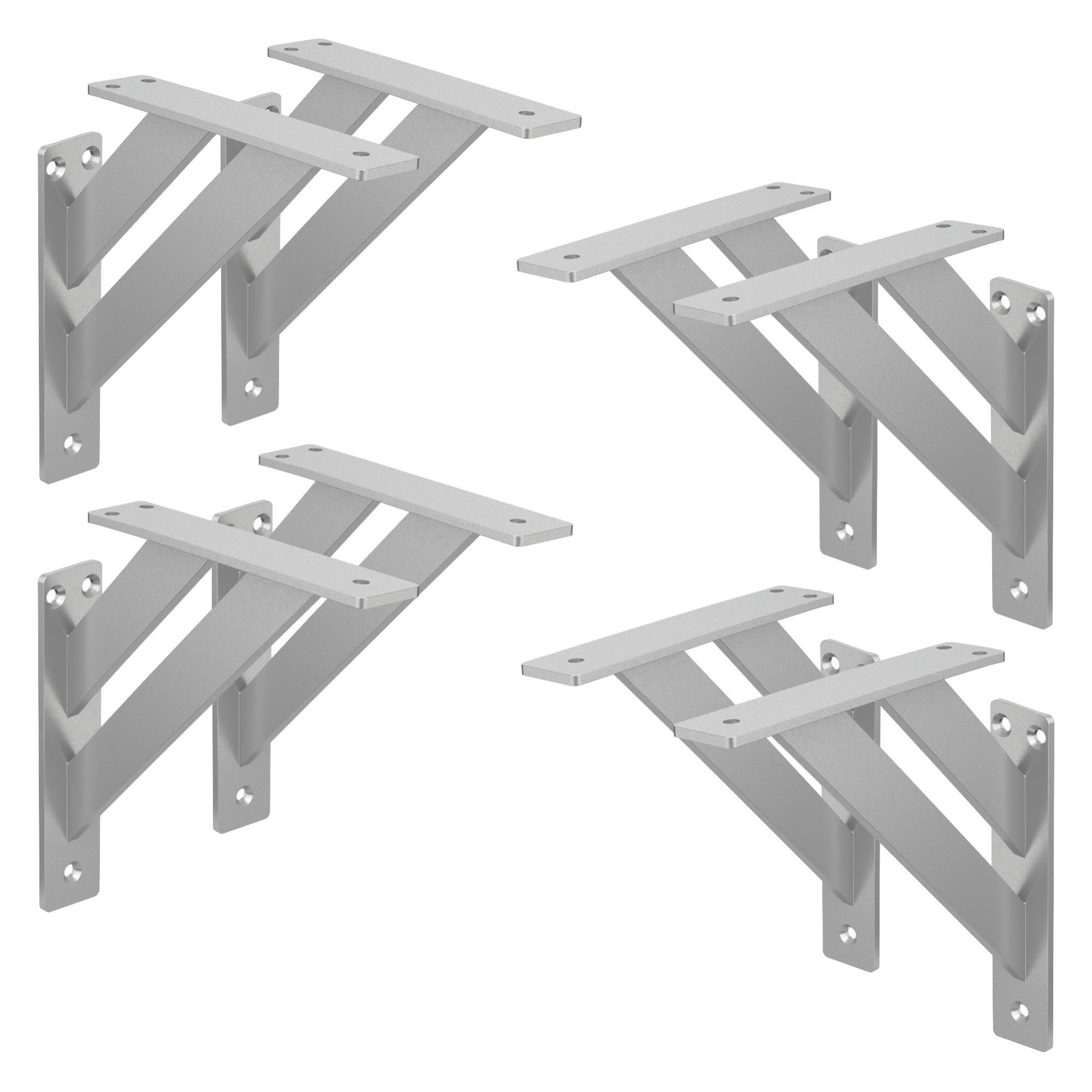 KOHAND Lot De 8 Supports De Tuyau Industriels, Supports D'étagère Noirs Avec Vis Et Ancrages Muraux Durs, Supports De Tuyau Pour étagères, Planches D' échafaudage Et Décoration De La Maison