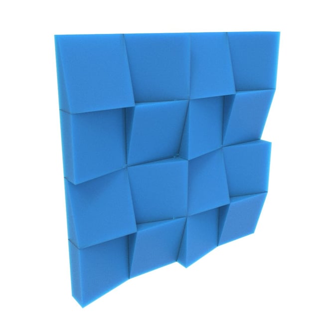 Pannelli fonoassorbenti vortex 25x25x10cm azzurro. Pacco da 16. Lenacustica