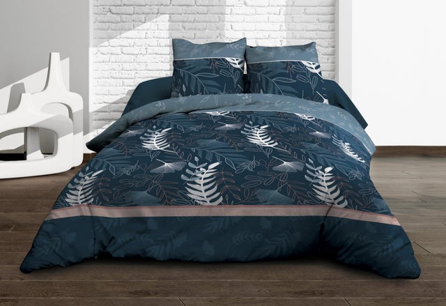 Housse de couette 240x260 + 2 taies - Pur coton 57 fils - Romy