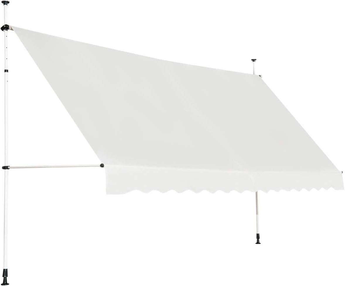 Store Banne Manuel LEADZM - 300x120 Cm - Imperméable UV50+ - Pour Terrasse, Jardin Ou Magasin - Noir