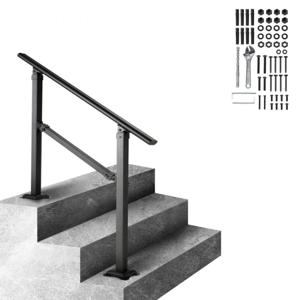 Corrimano Per Scale In Tubo Quadrato Bianco – 150 Cm, Ferro Battuto, Per Interni Ed Esterni – Facile Da Installare