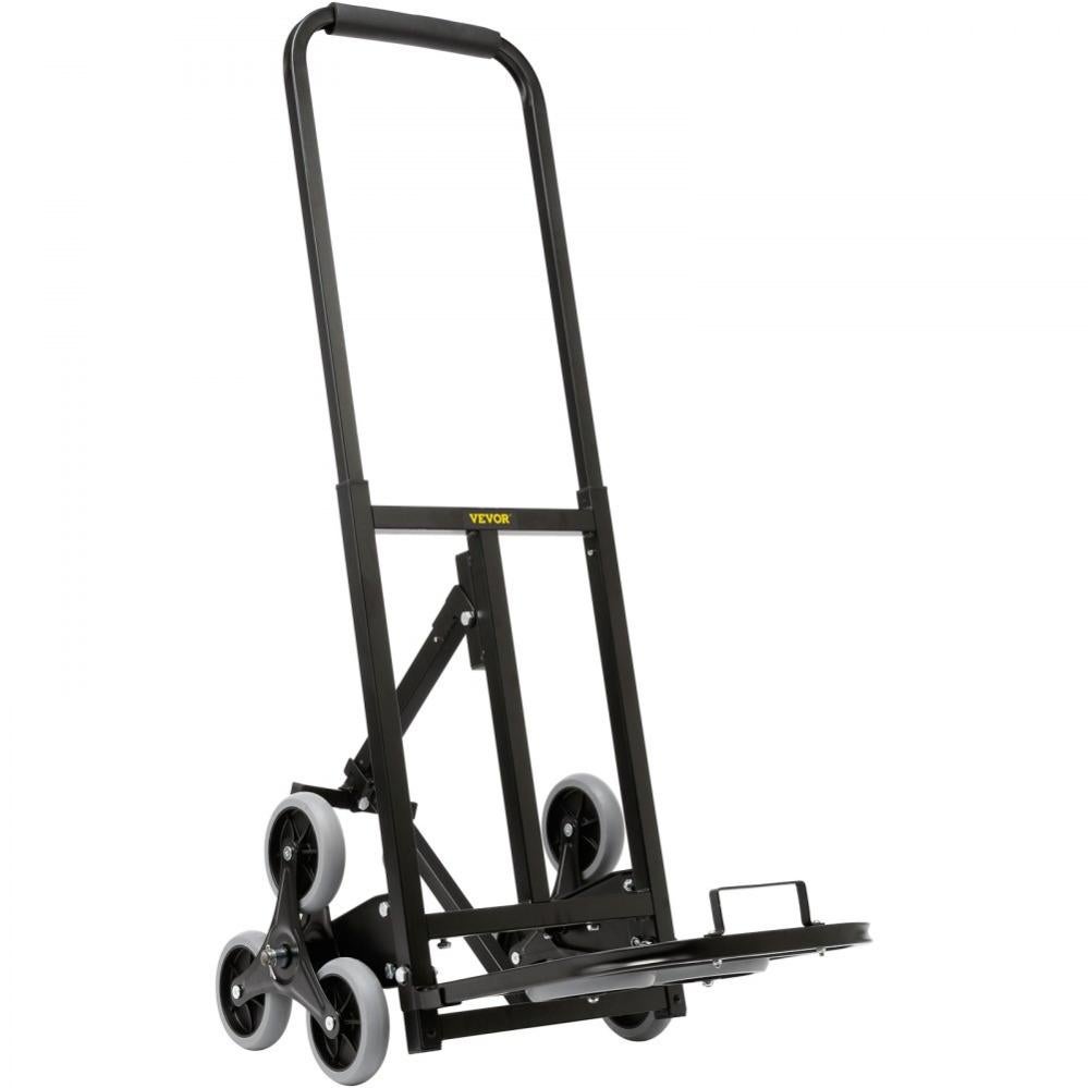 TFGXUE Carrello per salire le scale, pieghevole, fino a 75 kg, carrello in alluminio, carrello con 2 ruote triangolari girevoli, con corda di fissaggio, carrello per salire le scale